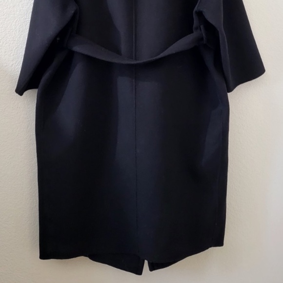 Unworn Reiss Black Bridget Belted Wool Blend Longline Coat - Picture 11 of 11